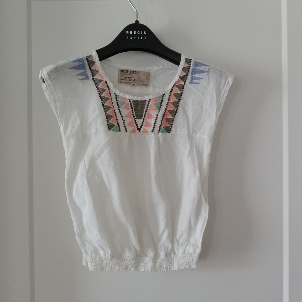 White sequined shirt